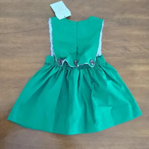 The Beaufort Bonnet Girls Brady Button-In Dress-Kiawah Kelly Green - Picture 5 of 6
